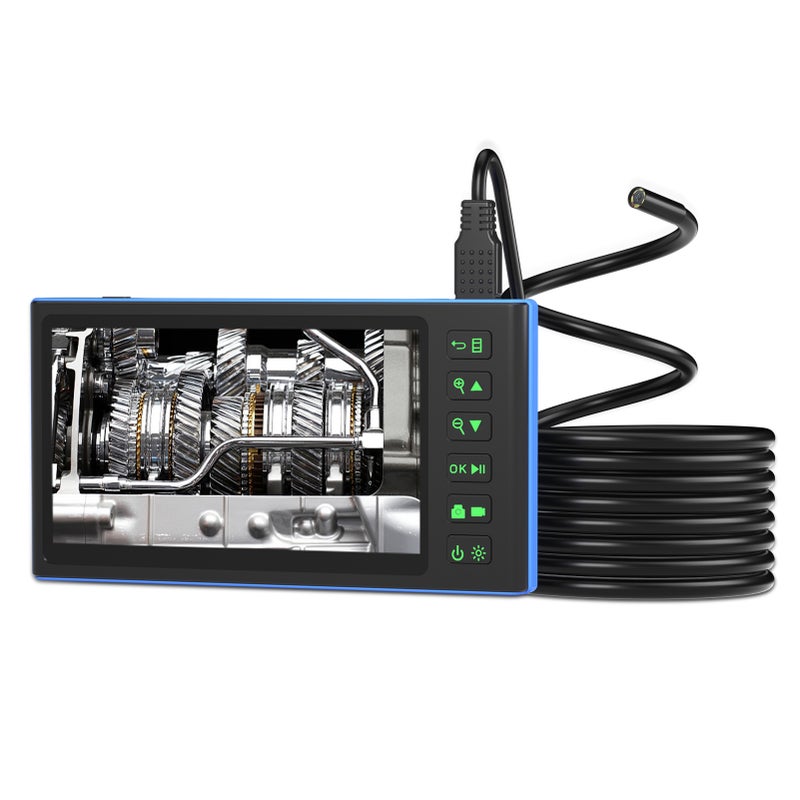 Dual Camera Endoscope with 7-inch IPS Color Screen Borescope with 6 LED Lights 1080P Photos Videos Snake Camera IP67 Waterproof 2 Million Pixels Inspection Camera with TF Card Slot - Image 1