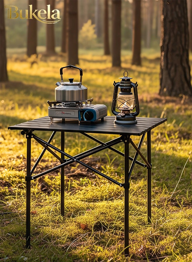 إسكدنيا طاولة تخييم قابلة للطي، طاولة نزهة محمولة للتخييم في الهواء الطلق، 53*51*50 سم - Image 1