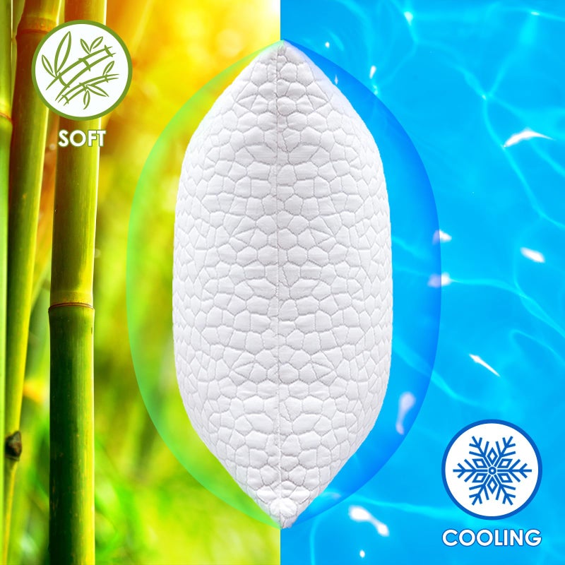 SUPA MODERN Cooling Bed Pillows for Sleeping 1 Pack Shredded Memory Foam Pillows Adjustable Cool Pillow for Side Back Stomach Sleepers Luxury Gel Pillows Camping Pillow with Washable Removable Cover - Image 2