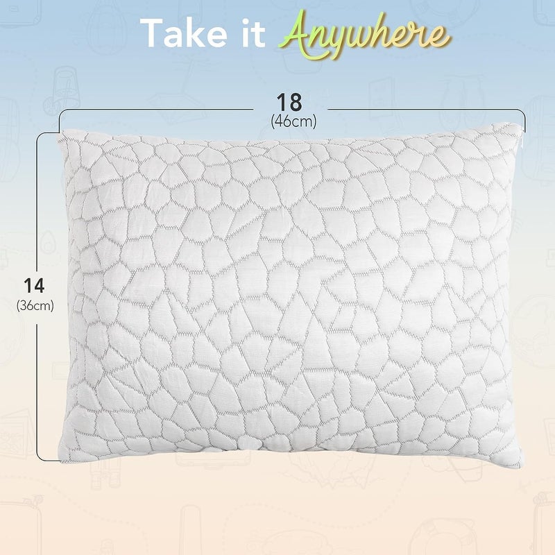 SUPA MODERN Cooling Bed Pillows for Sleeping 1 Pack Shredded Memory Foam Pillows Adjustable Cool Pillow for Side Back Stomach Sleepers Luxury Gel Pillows Camping Pillow with Washable Removable Cover - Image 5