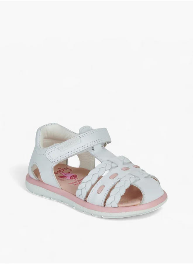 بابلوسكي Girls' Braided Sandals with Hook and Loop Closure