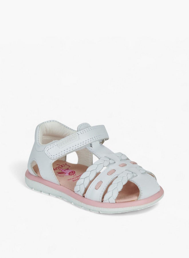 Pablosky Girls' Braided Sandals with Hook and Loop Closure  - Image 1