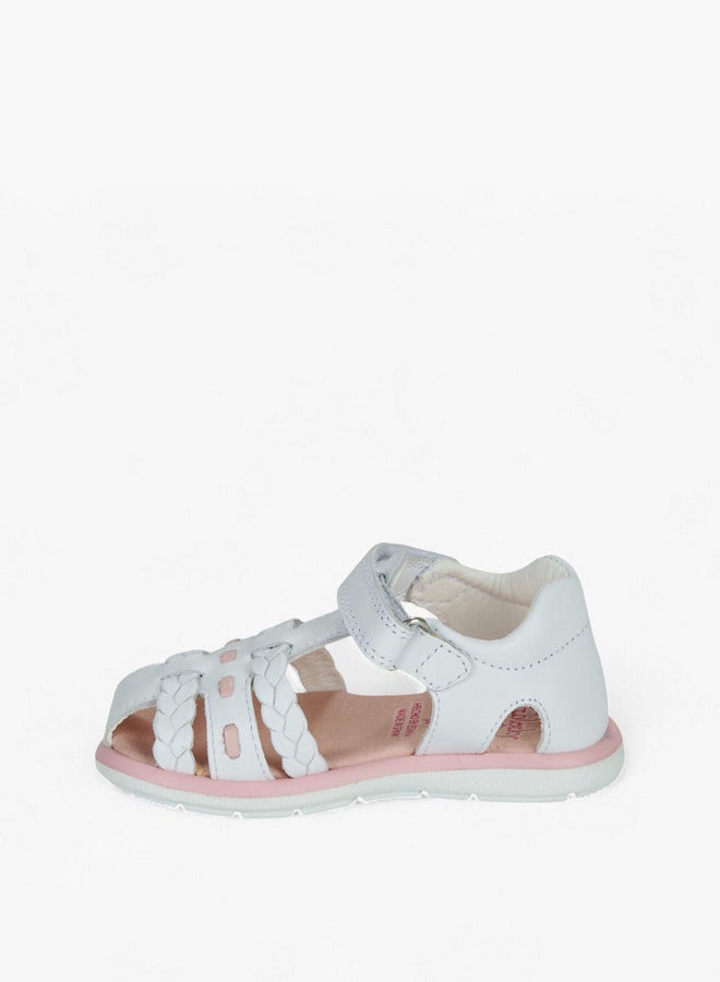Pablosky Girls' Braided Sandals with Hook and Loop Closure  - Image 3