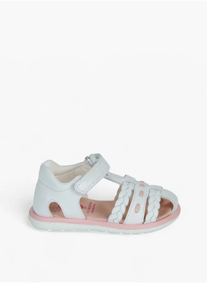 بابلوسكي Girls' Braided Sandals with Hook and Loop Closure