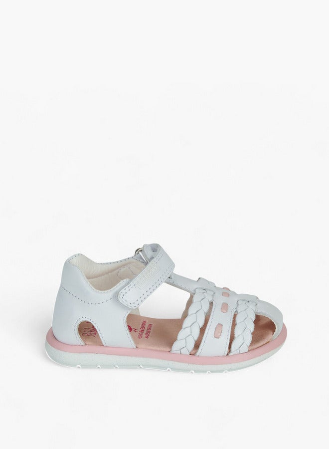 Pablosky Girls' Braided Sandals with Hook and Loop Closure  - Image 2