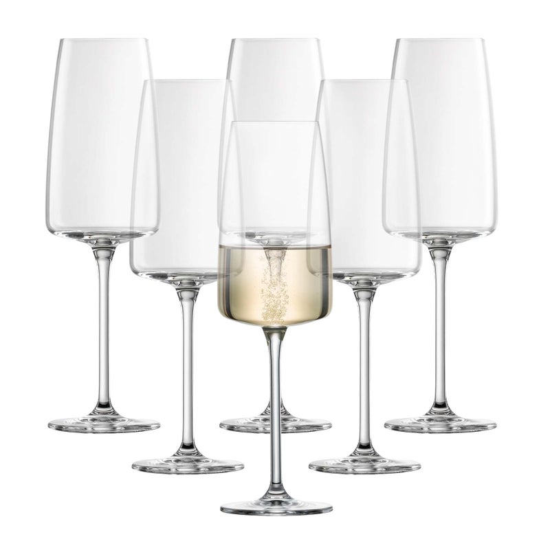 Zwiesel Glas ZWIESEL GLAS Sensa Sparkling Wine Glass Set of 6 Champagne Glasses with Effervescent Point DishwasherSafe Tritan Crystal Glasses Made in Germany 13 Ounce 