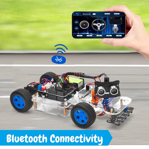 OSOYOO Robot Rc Smart Car DIY Kit to Build for Adults Teens with Servo Power Steering Motor, WiFi, Bluetooth, Code Programmable Compatible with Arduino - Image 4