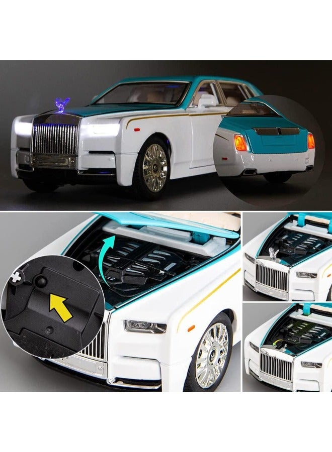 CHE ZHI 1/24 Simulation of Rolls-Royce luxury Model Car, Zinc Alloy Pull Back Toy car with Sound and Light for Kids Boy Girl Gift  - Image 2