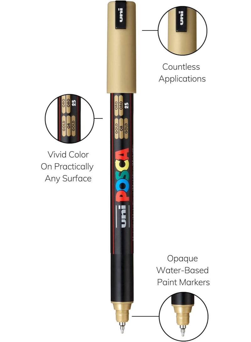 POSCA PXPC1MR8 Water-Based Paint Marker Set with Ultra-Fine 0.7 mm Bullet Tips, Vibrant Opaque Colors for DIY Crafts and Art Projects, Non-Toxic Markers Suitable for Detailed Drawing and Painting on Over 50 Surfaces - Image 4