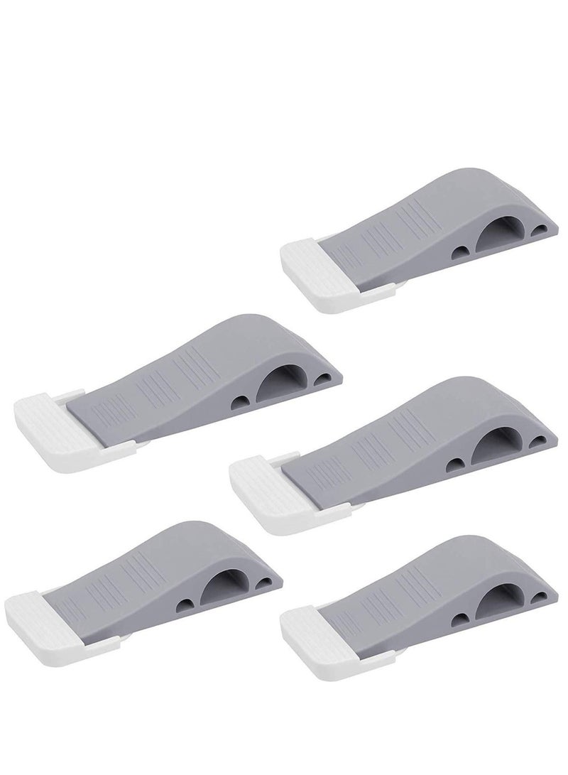 KASTWAVE 5 Pack  Heavy Duty Rubber Door Stopper, Zero Edge Door Wedge Stops All Doors, on All Surfaces, Door Stopper Wall Mount Hangs Up When Not In Use for No-Bending Easy Access - Image 1