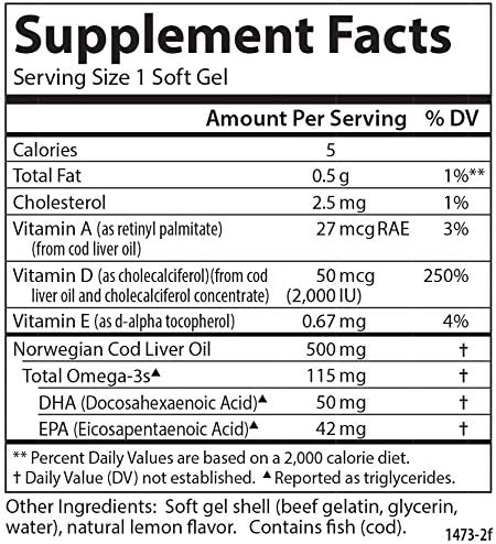 Carlson  Solar D Gems Vitamin D3 and Omega3 Supplement 2000 IU Vitamin D3 115 mg Omega3s EPA and DHA Vitamin D Fish Oil Capsule Bone  Immune Health Vitamin D Supplement Lemon 360 Softgels - Image 2