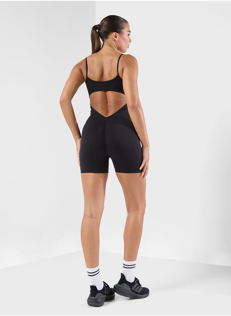 FRWD Strappy Back Cutout Detail Unitard  - Image 2