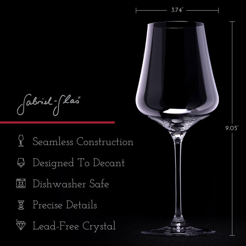 GabrielGlas Gabriel-Glas StandArt Crystal Wine Glasses, Set of 2 with Gift Box - Premium, Universal Wine Glass for Red and White Wine - Dishwasher Safe, Lead-Free, 16 oz. - Image 2