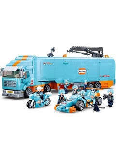 Sluban Racing Team Series Racing Car Transporter Building Blocks 1044 Pcs With 9 Mini Figures For Age 6+  - Image 1
