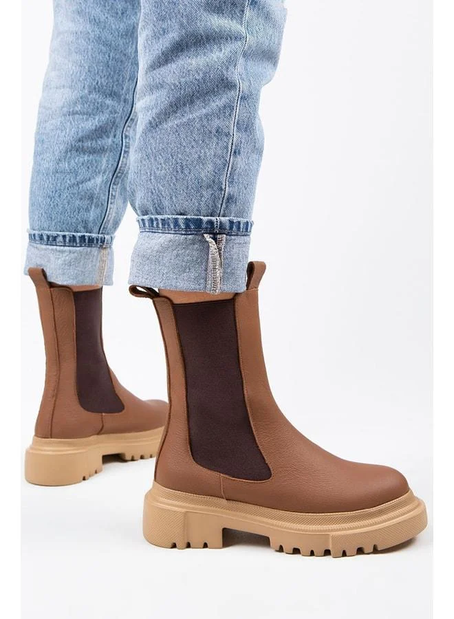Gitana Women's Genuine Leather Double-Sided Elastic Strap Boot.