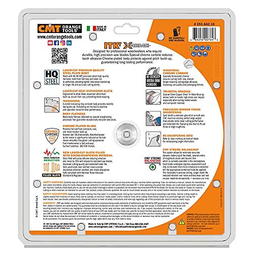 CMT ORANGE TOOLS CMT 251.042.10 ITK XTreme General Purpose Saw Blade, 10-Inch x 40 Teeth ATB Grind with 5/8-Inch Bore - Image 3