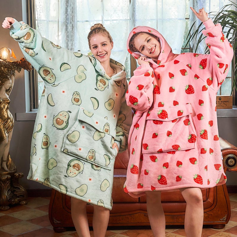 Krifey Wearable Blanket Hoodie, Oversized Sherpa Fleece Sweatshirt with Giant Pocket, Birthday Gifts for Women, Mom, Sister, Avocado - Image 5