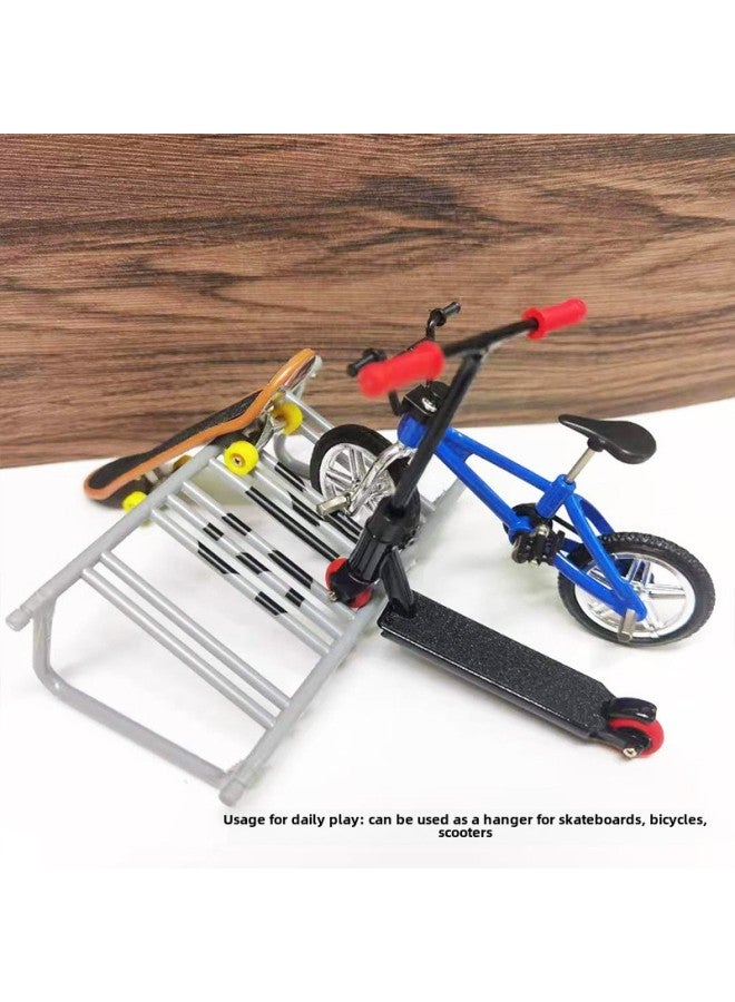 Finger Scooter Field Props Combination Suit 10PC Scene Finger Bicycle Finger Shoes Pants-Color:QCR-002S Blue Harem Transparent Board Series  - Image 4