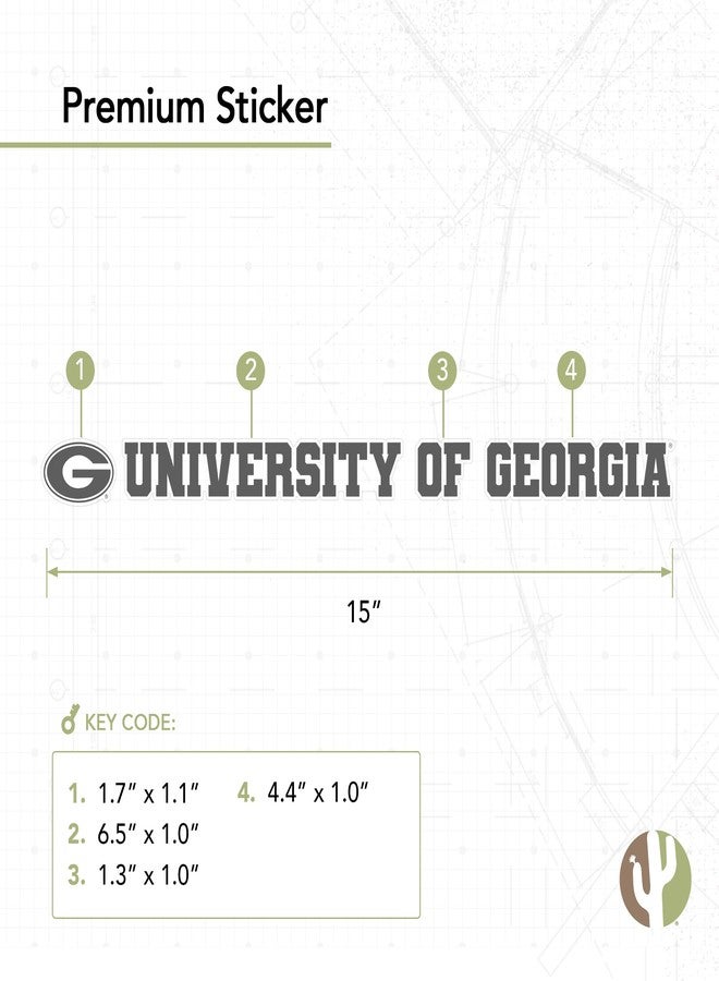 Desert Cactus University of Georgia Bulldogs UGA Dawgs Name Logo Vinyl Decal Laptop Water Bottle Car Scrapbook (15 Inch Sticker) - Image 2