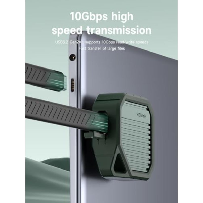 حاوية M.2 2230 NVMe SSD، ومحول USB C 3.2 Gen 2 Type-C بسرعة 10 جيجابت في الثانية إلى NVMe PCI-E، حافظة صندوق محرك أقراص صلبة خارجية من الألومنيوم لهاتف iPhone 15 Pro Max وiPad Pro والكمبيوتر المحمول، وحافظة ألومنيوم Android مع أضلاع لتسجيل فيديو ProRes المباشر، وتخزين مفتاح الذاكرة الخارجية M المحمول. - Image 3