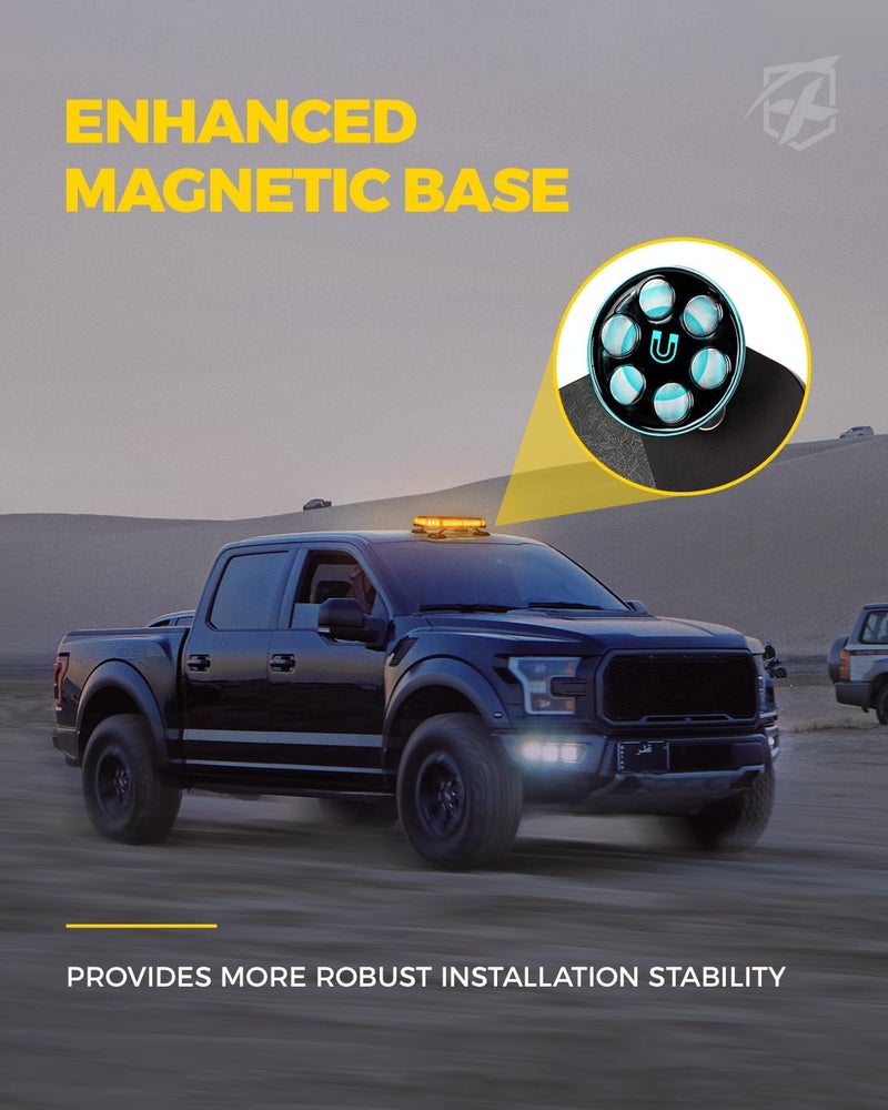 Xprite Amber LED Roof Top Strobe Light with Control Panel for Emergency Hazard Warning - Image 5