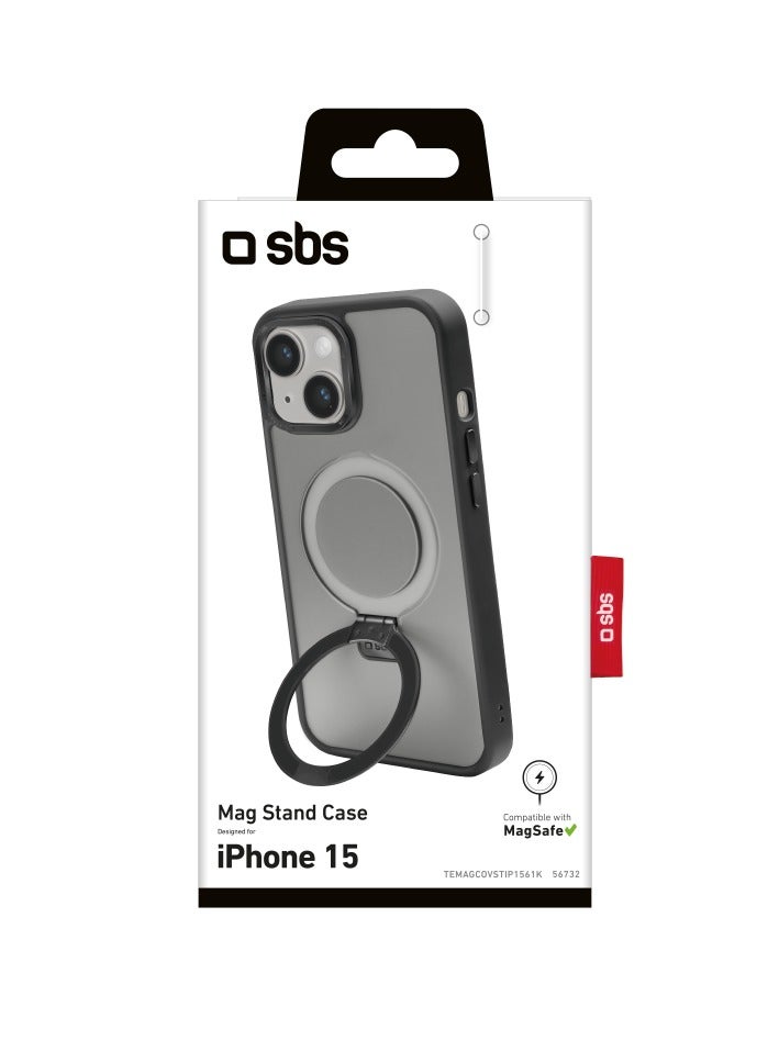 SBS  iPhone 15 MagSafe-compatible cover with metal details and a ring/stand function - Image 2
