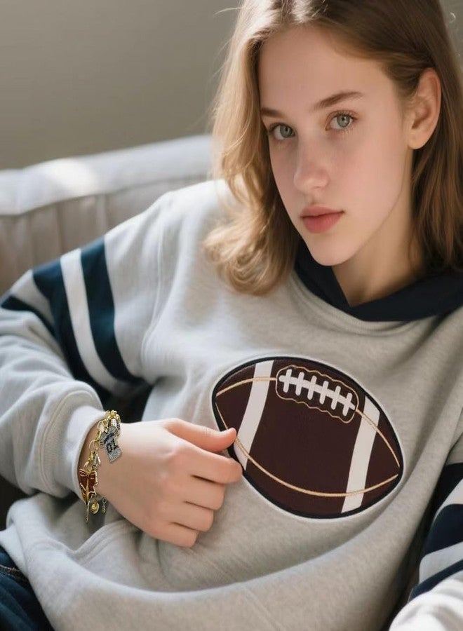 Madison Tyler Football Bracelet for Women | Sport Gold Plated Adjustable Chain Bracelet | Game Day Jersey Football Helmet Whistle Bow Charm Bracelet Jewelry for Fans - Image 2