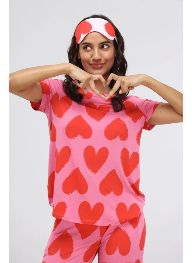 NeceSera Pink Love Modal Pajama Set