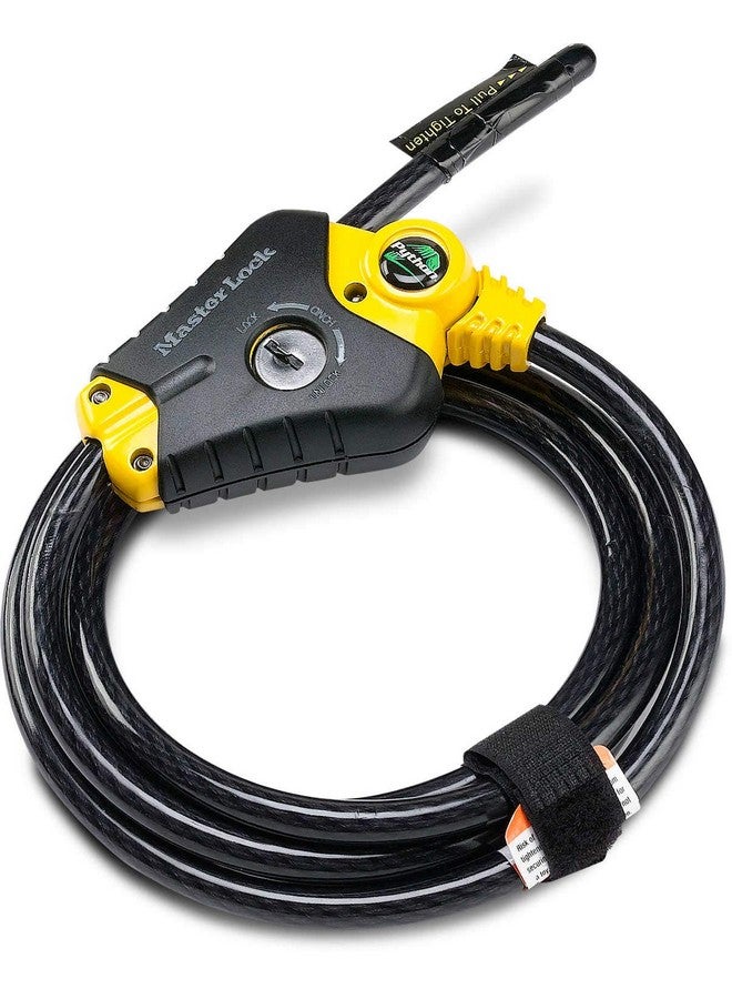 Master Lock Master Lock 8413DPF Python Cable Lock with Key, 1 Pack, Black and Yellow, 6' x 3/8" diameter 