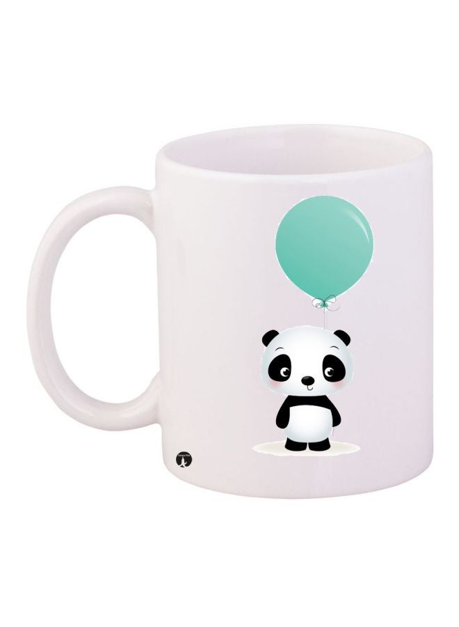 RYN Panda Printed Coffee Mug White/Black/Blue 11ounce