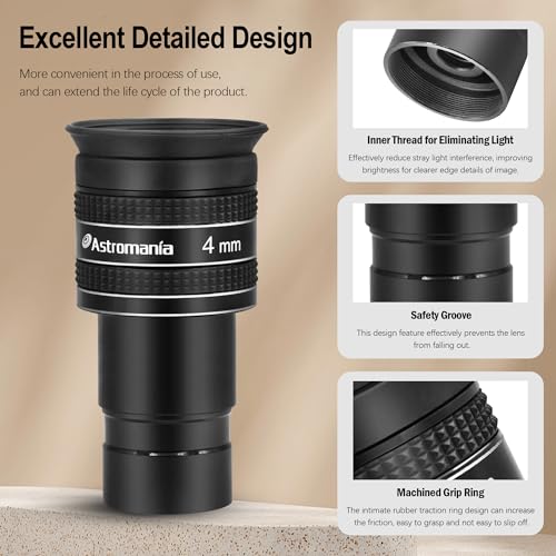 Astromania Telescope Eyepiece 4mm, Wide Angle 58 Degree Apparent Field Planetary Eyepiece for 1.25 inch Astronomy Telescope & Filter, Fully Multi-Coated Telescope Accessory for Planetary Observation - Image 2