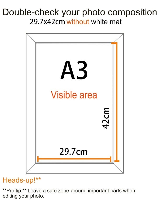 Poxvalzor Picture Frame Black Set Of 6,Photo Frame With Hd Plexiglass,With Wall Mounted Pad,For Tabletop Or Wall Display, Wall Gallery Poster Frames A3 (Inner Diameter 29.7 * 42cm) - Image 2