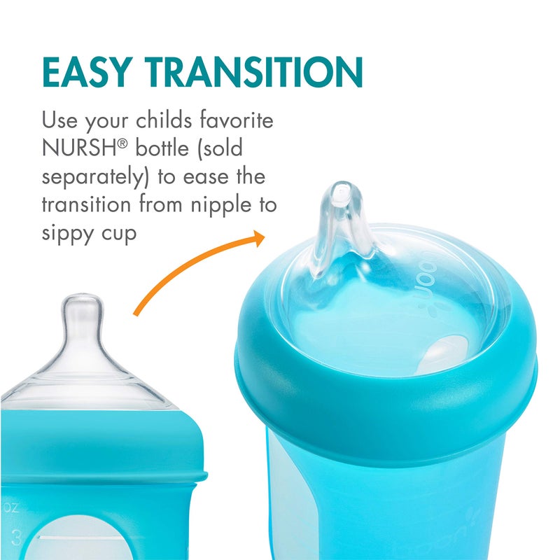Boon Nursh Silicone Sippy Cup Lid - Convertible Transitional Sippy Spouts for Nursh Baby Bottles - Sippy Cup Lids for Babies - Baby Feeding Supplies - Ages 6 Months and Up - 3 Count - Image 4