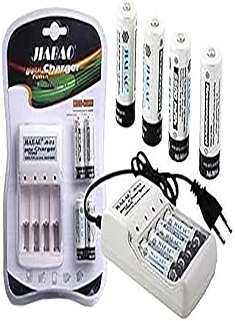 Battery charger with 4 pieces, multi-use, for AAA - AA rechargeable batteries with a capacity of 600mAh