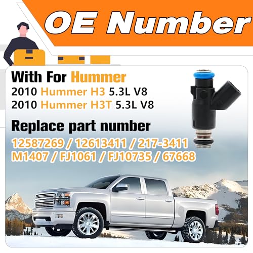 LEVANLIGHT Fuel Injectors Compatible with Chevy 5.3L Tahoe Silverado Express 2010 2011 2012 2013 2014, For GMC 5.3 Yukon Xl Sierra Canyon.Replaces# 12587269, 12613411. - Image 3