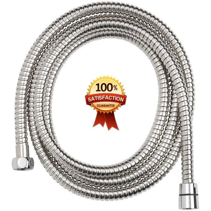 FLOW WATER STAINLESS STEEL FLEXIBLE HANDSHOWER HOSE REPLACEMENT SHOWER TUBE 1 METER