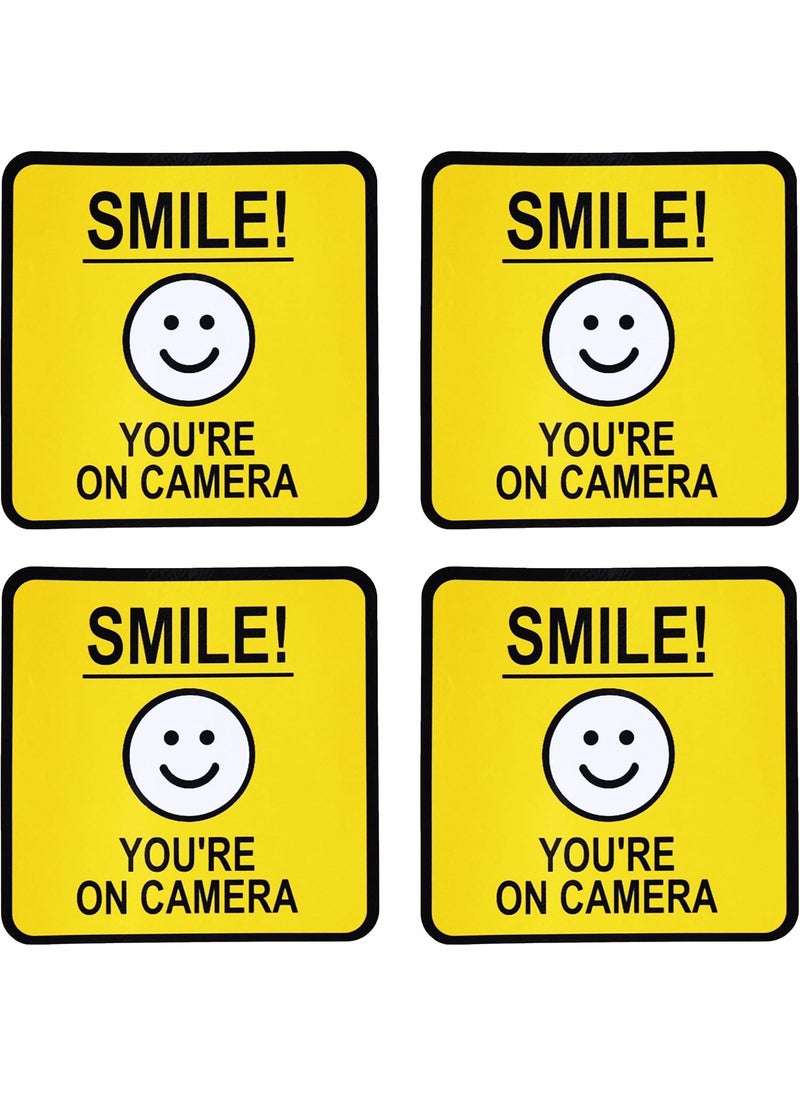ESPLANADE eSplanade Smile Youre On Camera Surveillance Sign Sticker Decal  Easy to Mount Weather Resistant Long Lasting Ink Size 5 x 5  - Image 1