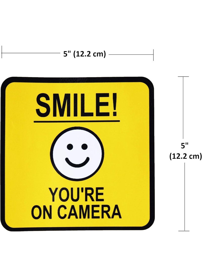 ESPLANADE eSplanade Smile Youre On Camera Surveillance Sign Sticker Decal  Easy to Mount Weather Resistant Long Lasting Ink Size 5 x 5  - Image 2