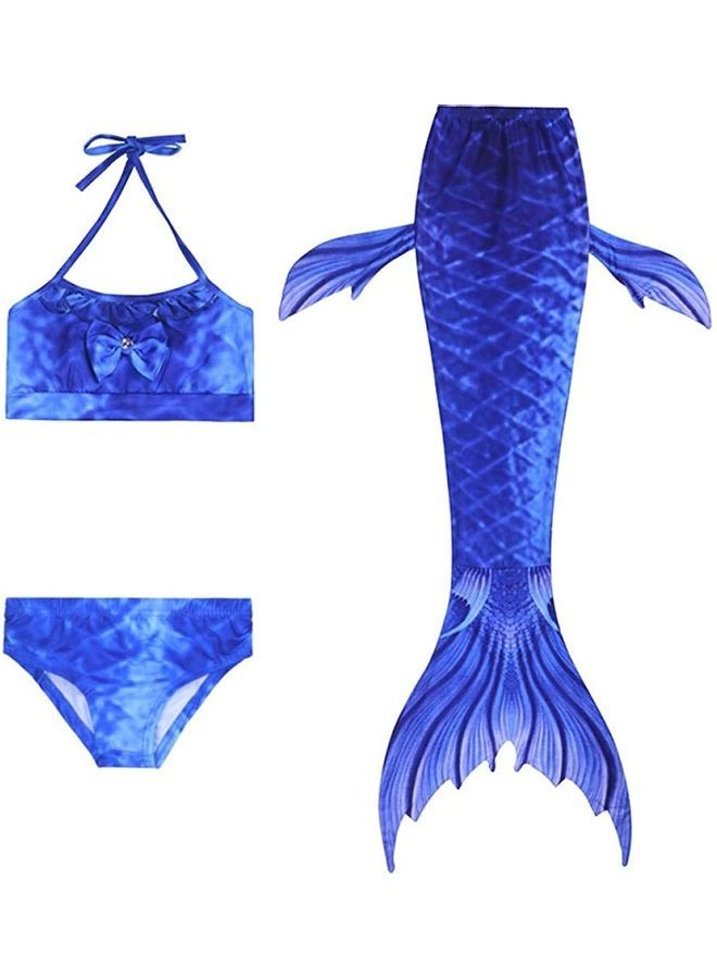 NIBEMINENT 3-Piece Mermaid Swimming Costume Set 140cm - Image 1