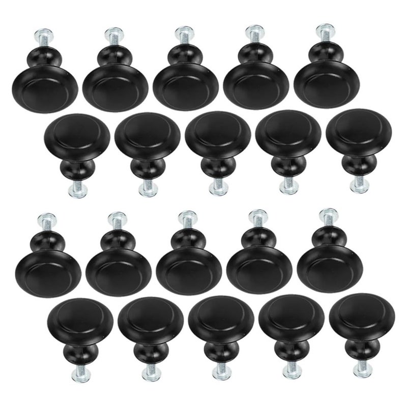 20 Black Mushroom Cabinet Handles With Screws Single Hole Kitchen Pulls Knobs - Image 2