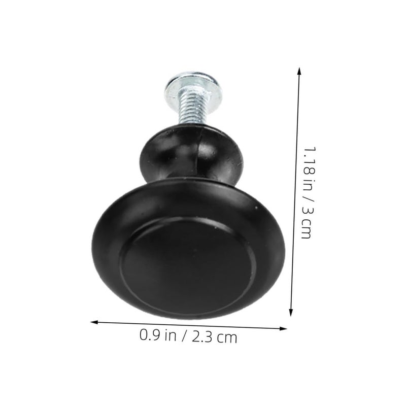 20 Black Mushroom Cabinet Handles With Screws Single Hole Kitchen Pulls Knobs - Image 3