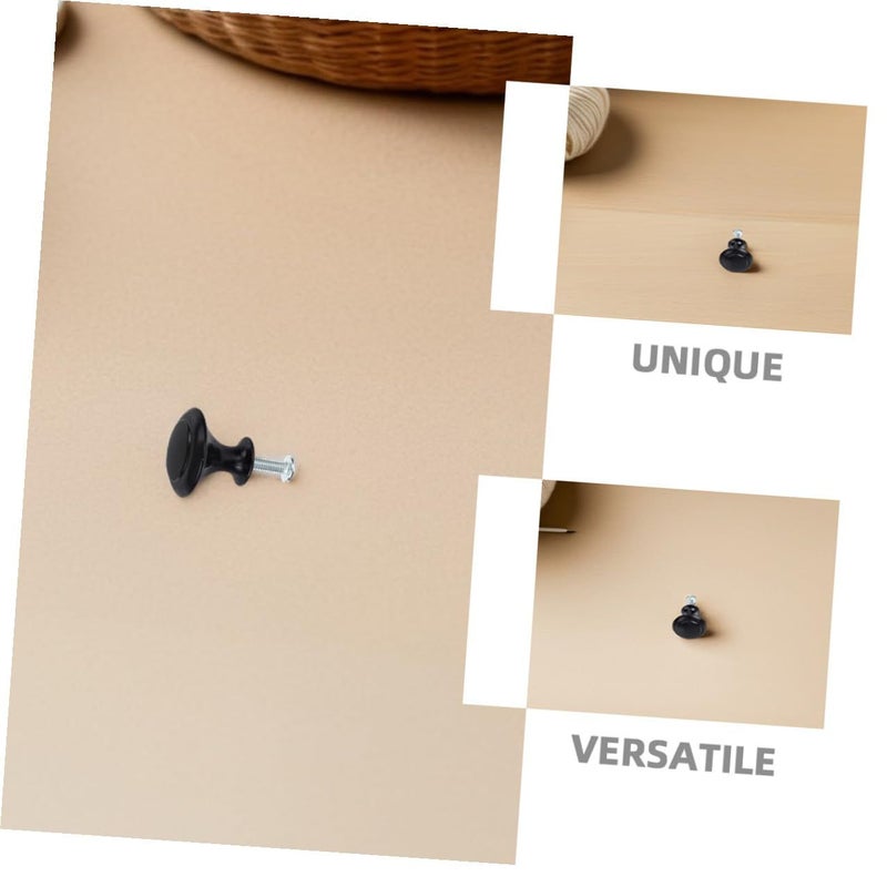 20 Black Mushroom Cabinet Handles With Screws Single Hole Kitchen Pulls Knobs - Image 4
