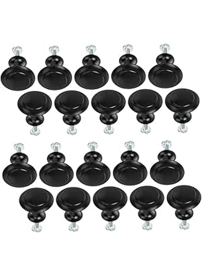20 Black Mushroom Cabinet Handles With Screws Single Hole Kitchen Pulls Knobs - Image 1