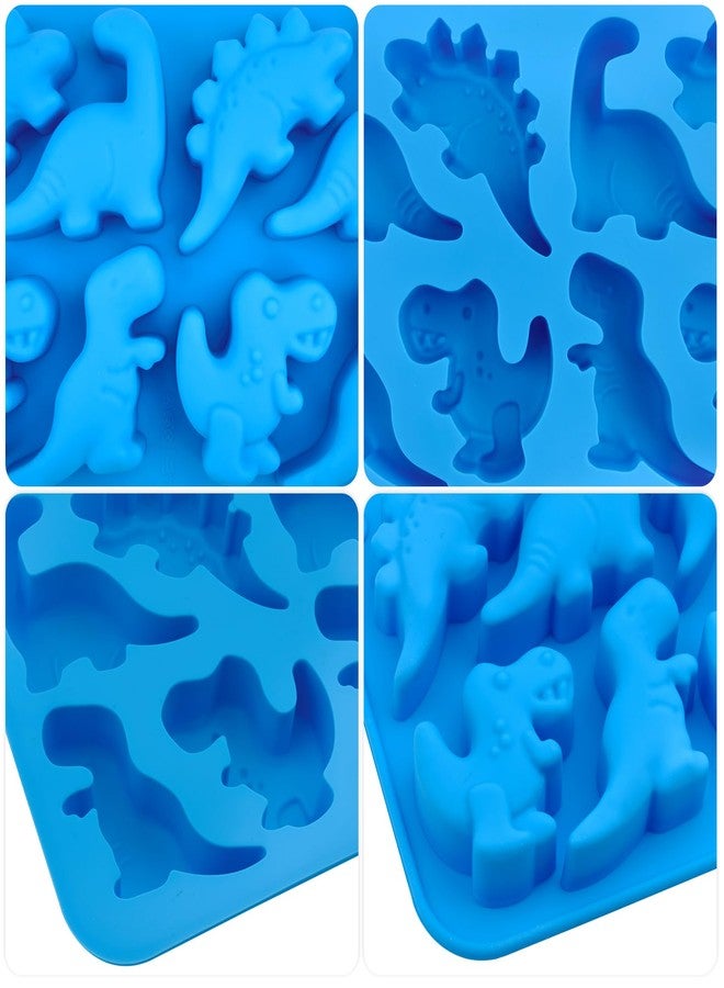 JOERSH 2Pcs Dinosaur Silicone Candy Molds Gummy Dinosaur Molds 8-Cavity Shaped with T-rex, Stegosaurus, Triceratops, Brontosaurus, Non-Stick for Chocolate, Cookie, Snacks, Cake Decorations - Image 4