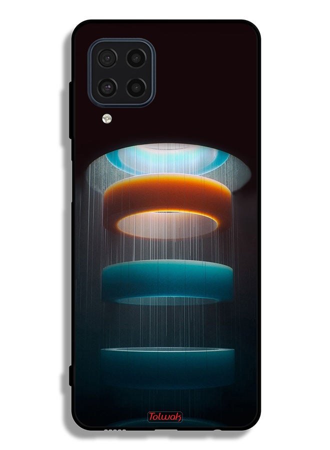 Tolwak Samsung Galaxy M32 4G Protective Case Cover Rings Art Pattern - Image 2