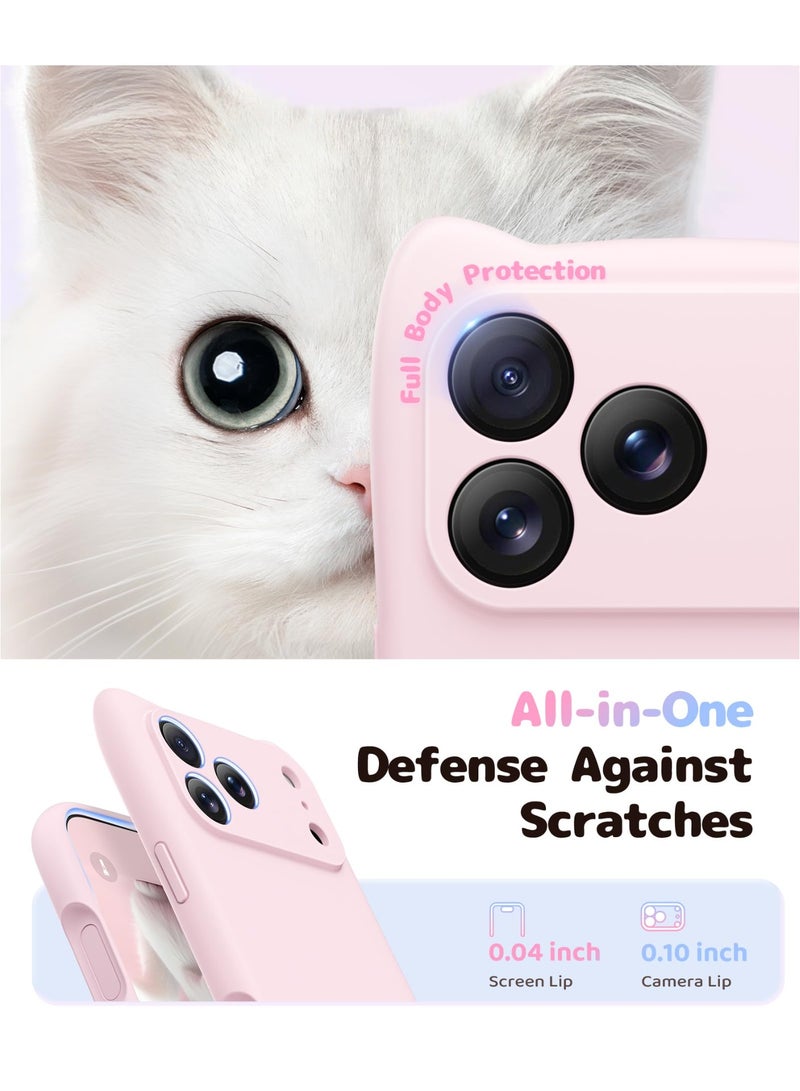 GolbinBox Magnetic for iPhone 17 Pro Max Case,[Compatible with MagSafe][Full Camera Protection],Liquid Silicone Case with Cute Cat Ear,Full Body Shockproof Phone Cover for 17 Pro Max 6.9'',Pastel Pink - Image 5