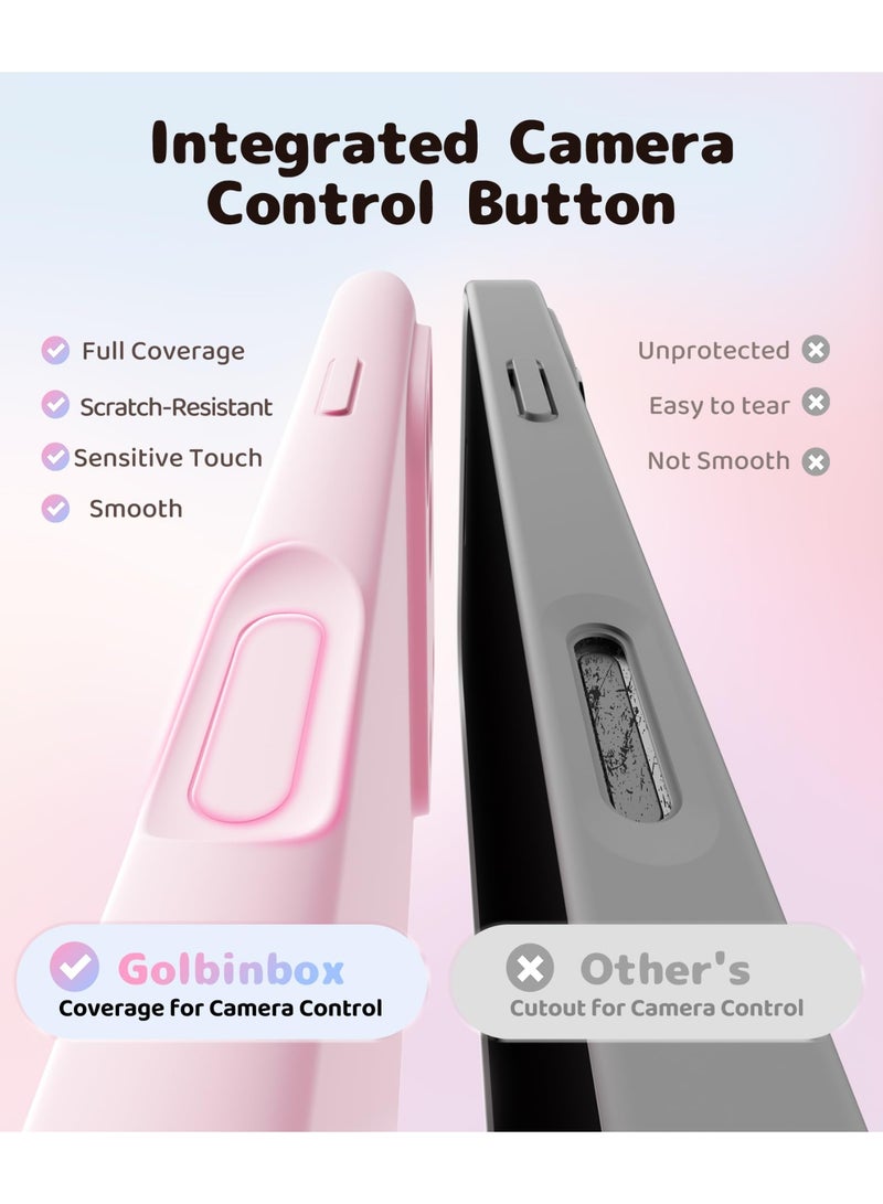 GolbinBox Magnetic for iPhone 17 Pro Max Case,[Compatible with MagSafe][Full Camera Protection],Liquid Silicone Case with Cute Cat Ear,Full Body Shockproof Phone Cover for 17 Pro Max 6.9'',Pastel Pink - Image 4