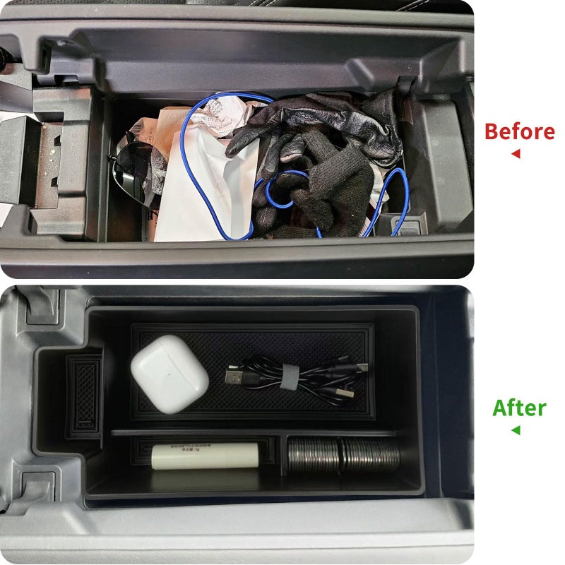 Zxiaochun Center Console Organizer Tray Compatible with Nissan Rogue 2021 2022 2023 2024 2025 2026 Accessories, Armrest Storage Box Insert Tray ABS Material (2PCS) - Image 4