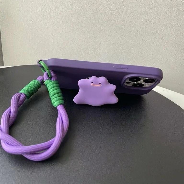 Drop Protection iPhone 13 Scratch Resistant TPU with Kickstand and Lanyard in Purple for School Days - Image 3
