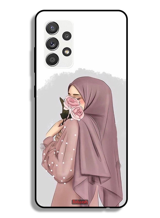 Tolwak Samsung Galaxy A32 5G Protective Case Cover Holding Roses Girl Art - Image 1